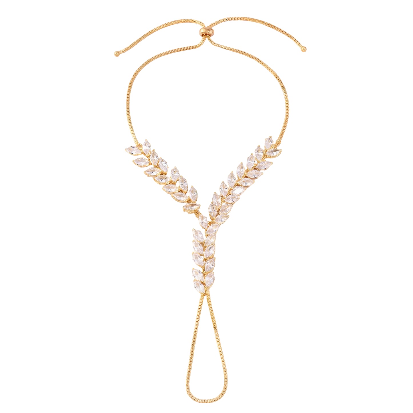 18K gold plated Y thick hand chain worn wrist UAE Jewelique