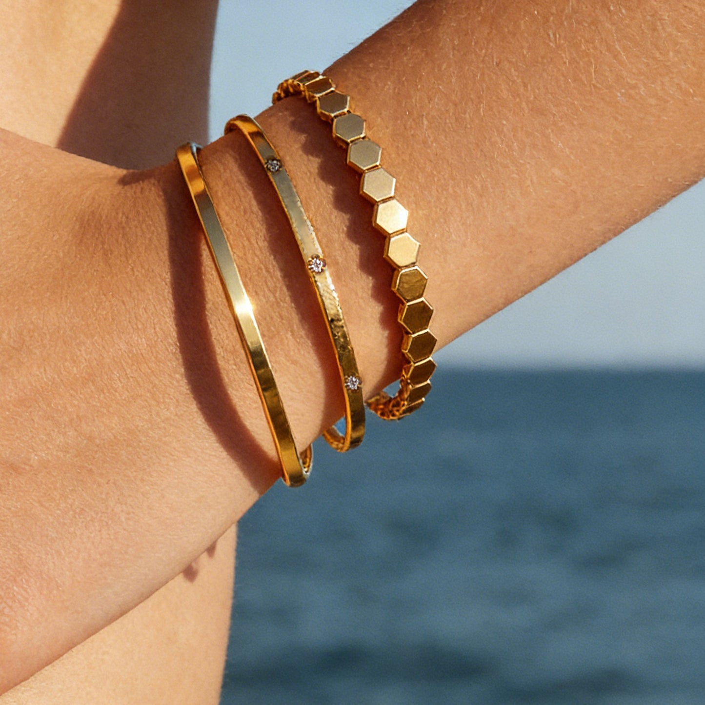 18K Gold Plated Bee Bangle