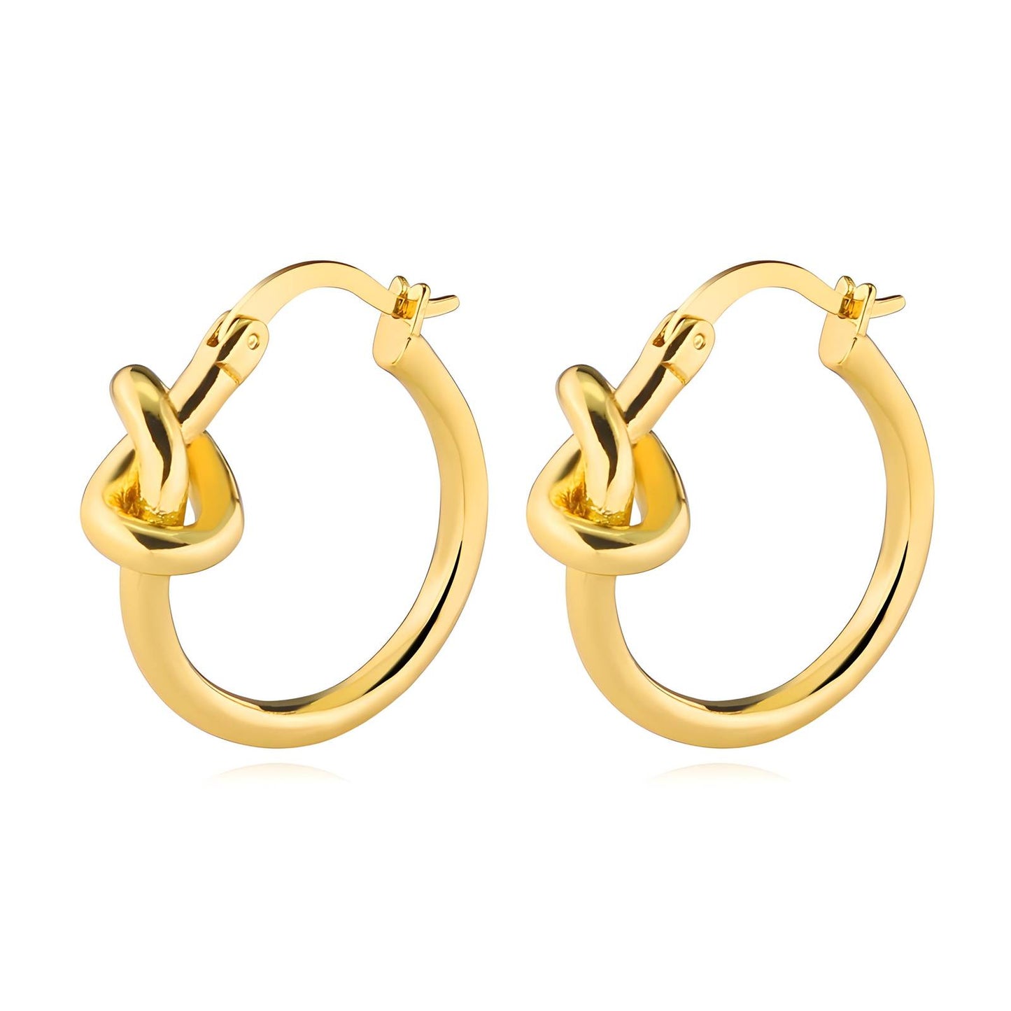 18K gold plated knot earrings gold stainless steel UAE Jewelique