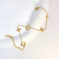 18K gold plated L7 bracelet worn wrist UAE Jewelique