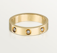 18K gold plated love ring gold close-up UAE jewelry