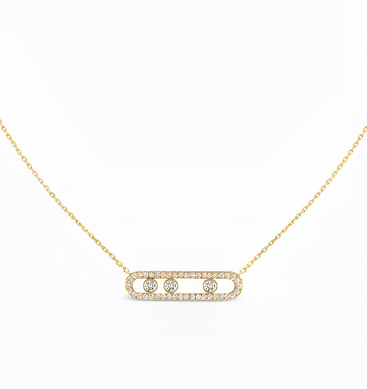 18K gold plated Mesica necklace gold stainless steel UAE Jewelique