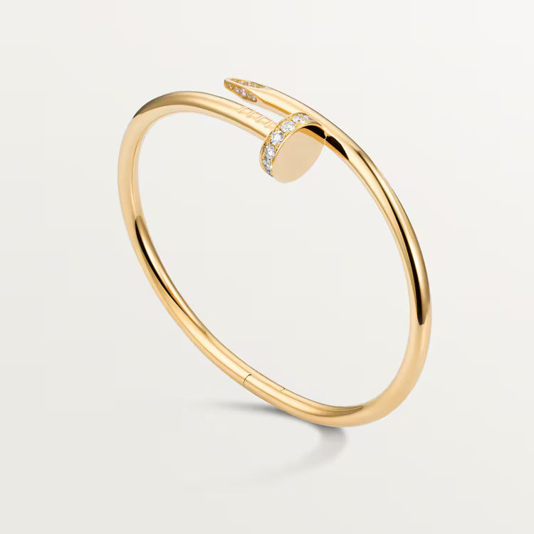 18K gold plated nail bangle silver stainless steel waterproof UAE