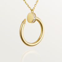 18K gold plated nail necklace gold with stones UAE Jewelique