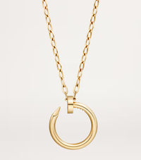 18K gold plated nail necklace close-up with stones UAE