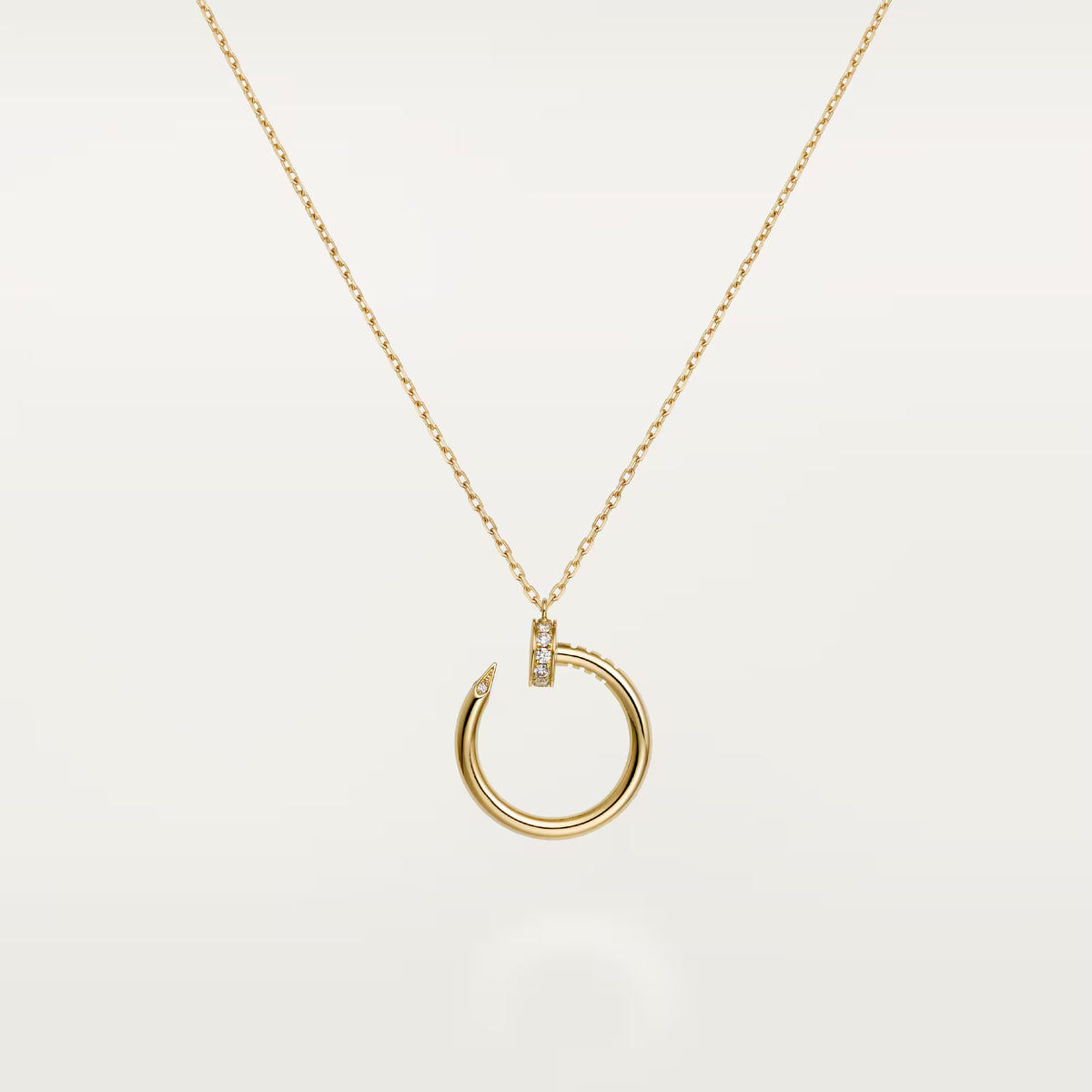 18K gold plated nail necklace without stones gold UAE Jewelique