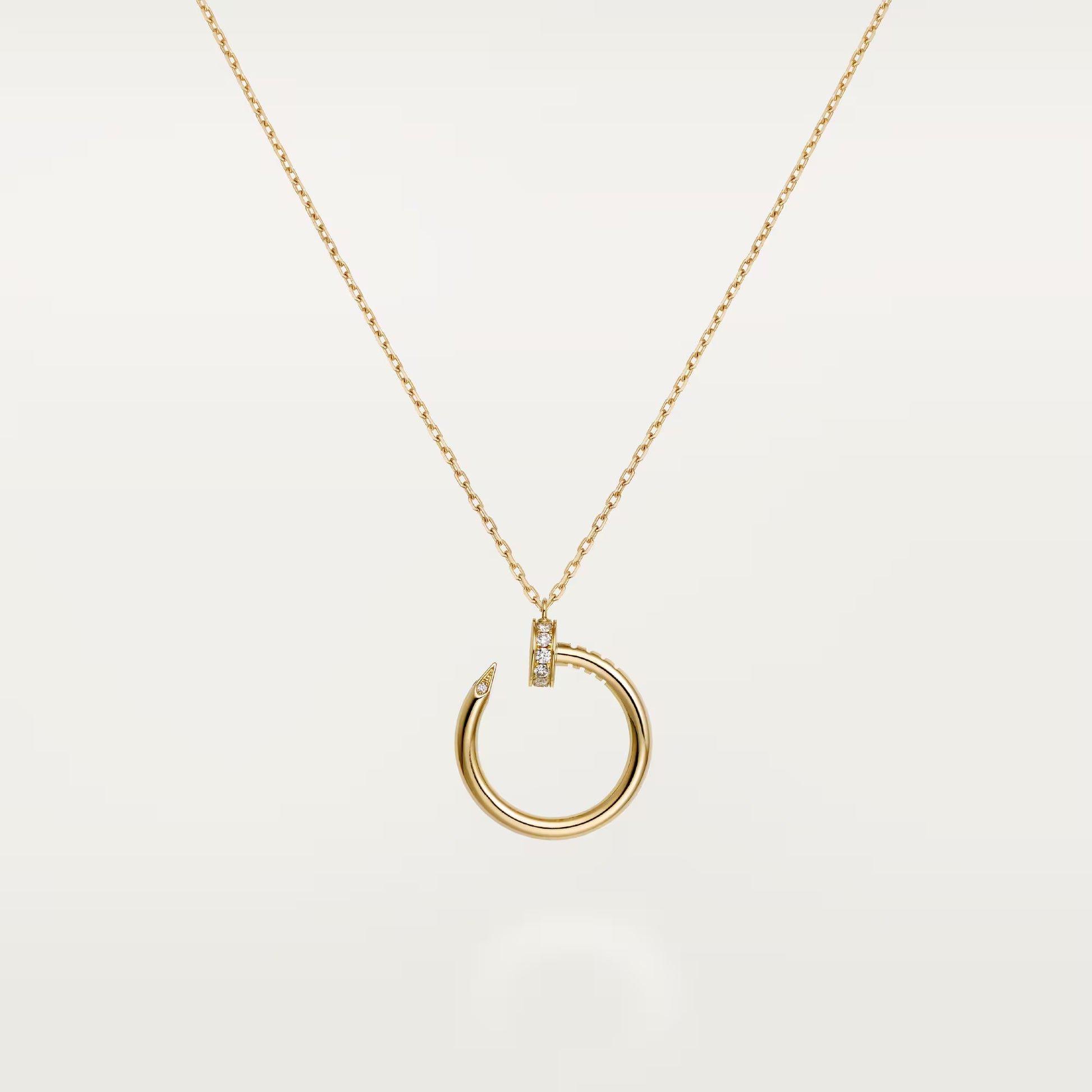18K gold plated nail necklace without stones gold UAE Jewelique