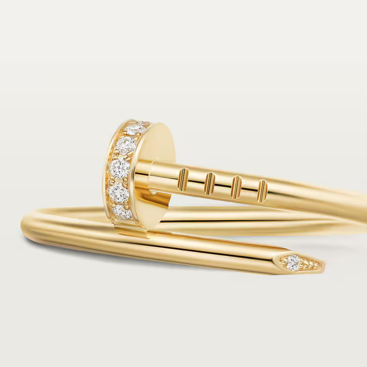 18K gold plated nail ring gold without stones UAE jewelry
