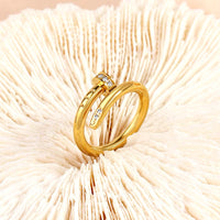 18K gold plated nail ring hand worn gold UAE Jewelique