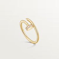 18K gold plated nail ring silver with stones UAE Jewelique