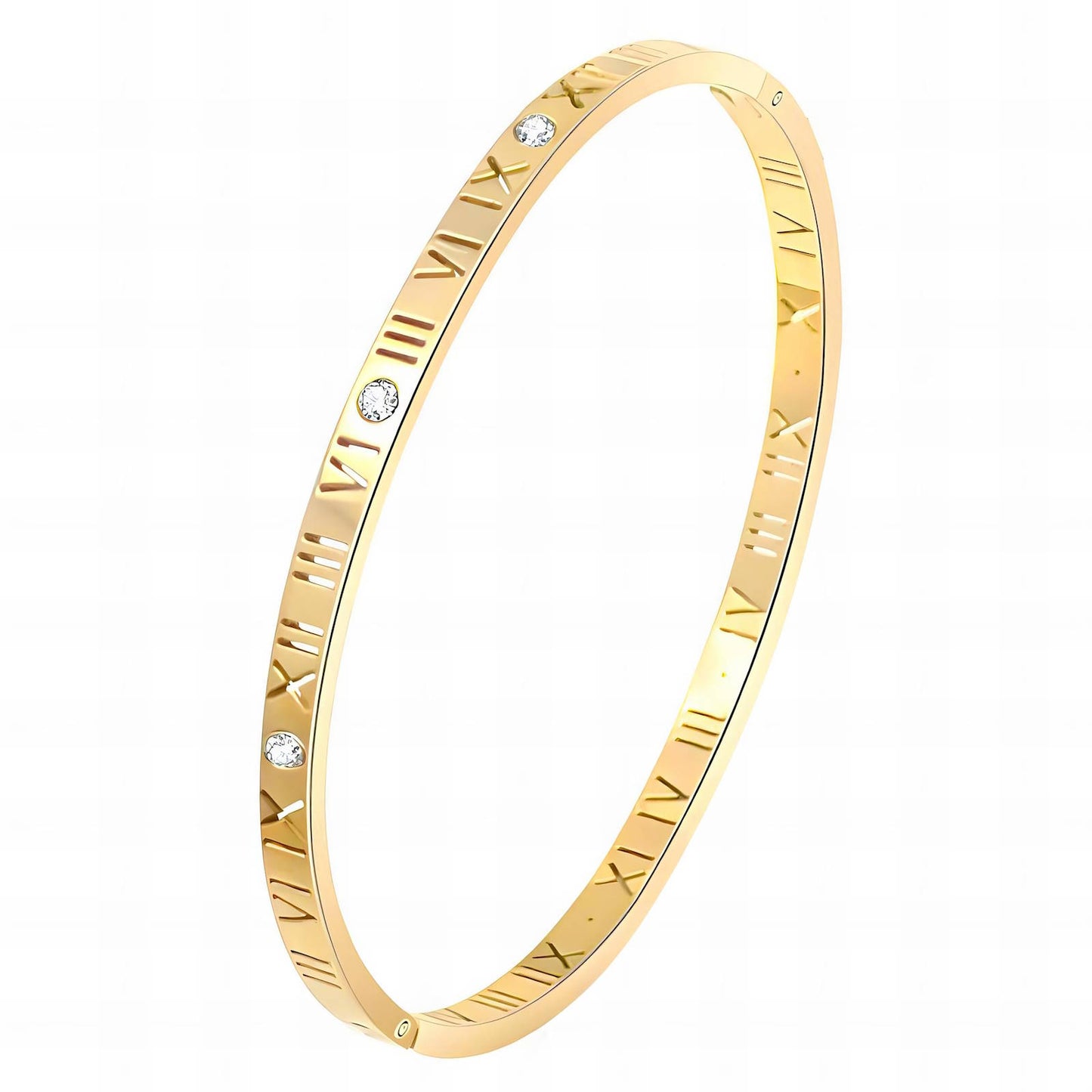 18K gold plated Romanian bangle gold stainless steel UAE Jewelique