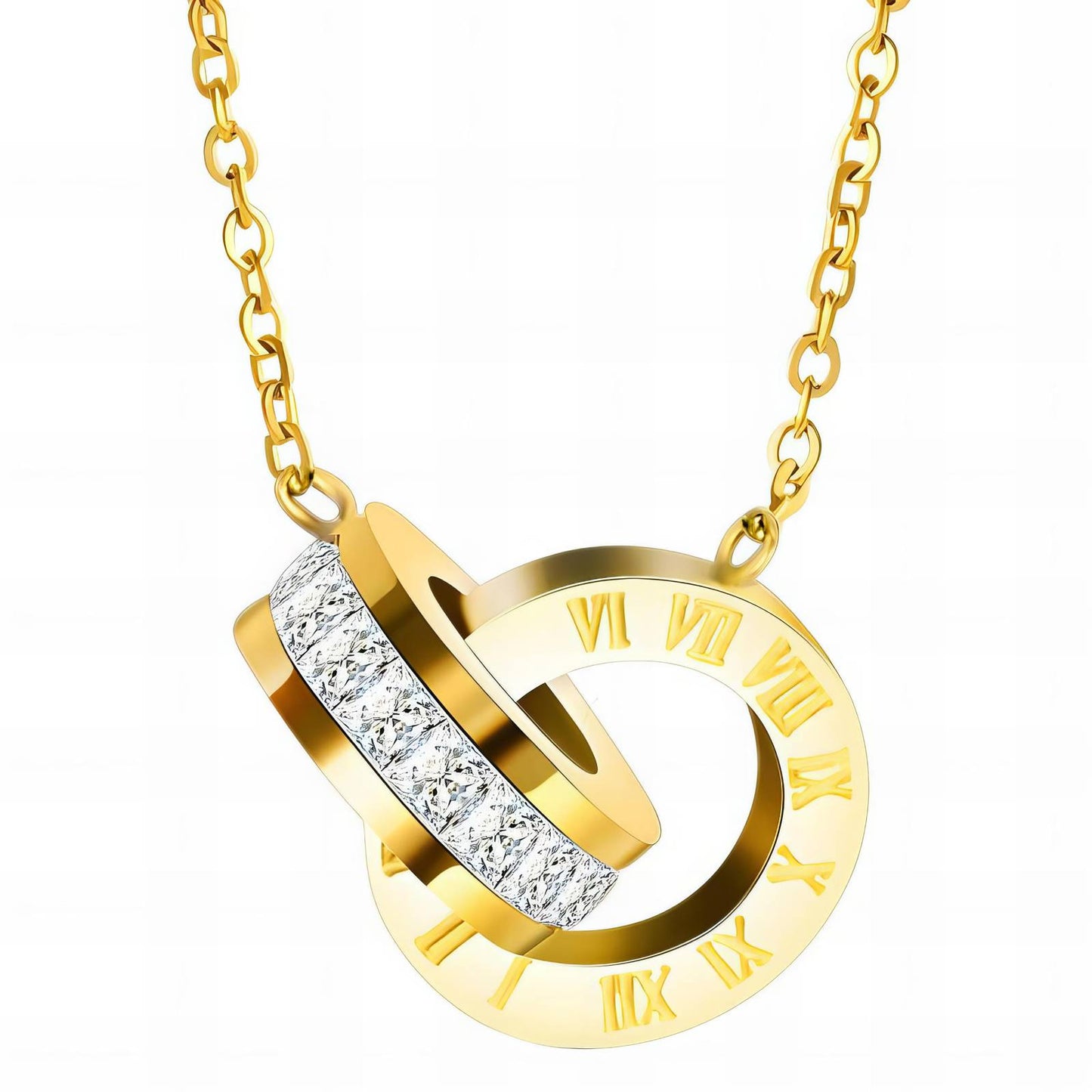 18K gold plated Romanian rings necklace gold UAE Jewelique