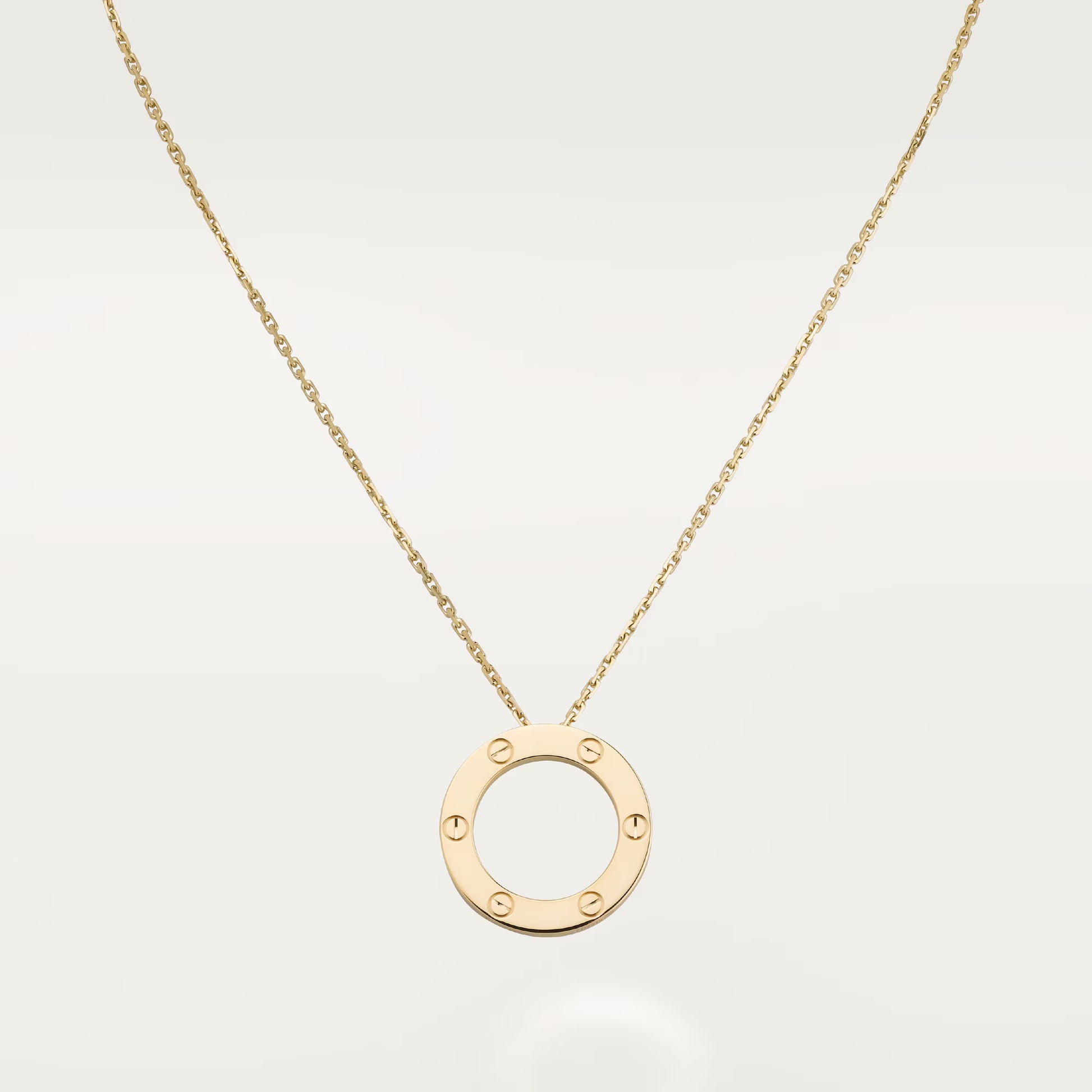 18K gold plated screw necklace worn model UAE Jewelique
