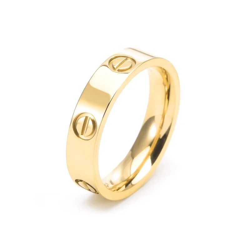 18K gold plated screw ring gold stainless steel UAE Jewelique