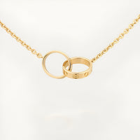 18K gold plated screw rings necklace gold UAE Jewelique