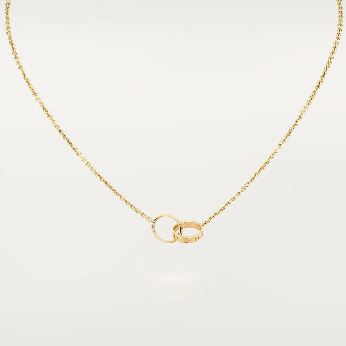 18K gold plated screw rings necklace worn UAE Jewelique