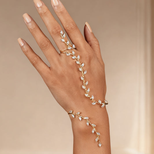 18K gold plated snake hand chain gold stainless steel UAE Jewelique