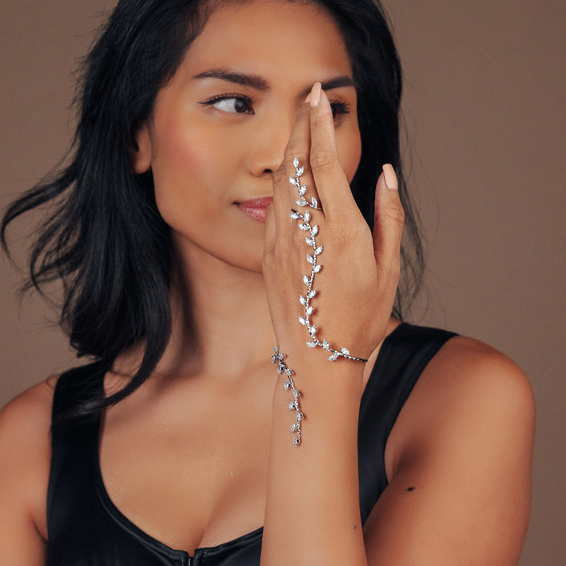 18K gold plated snake hand chain worn UAE Jewelique
