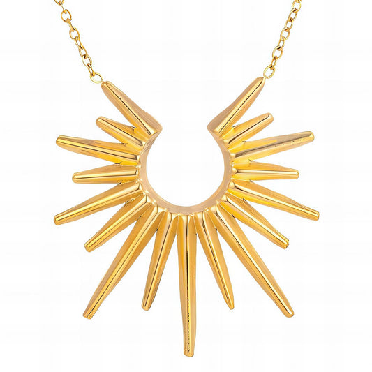 18K gold plated sun necklace gold stainless steel UAE Jewelique
