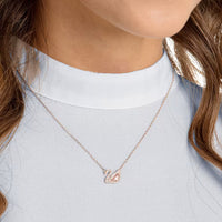 18K gold plated swan necklace worn model UAE Jewelique