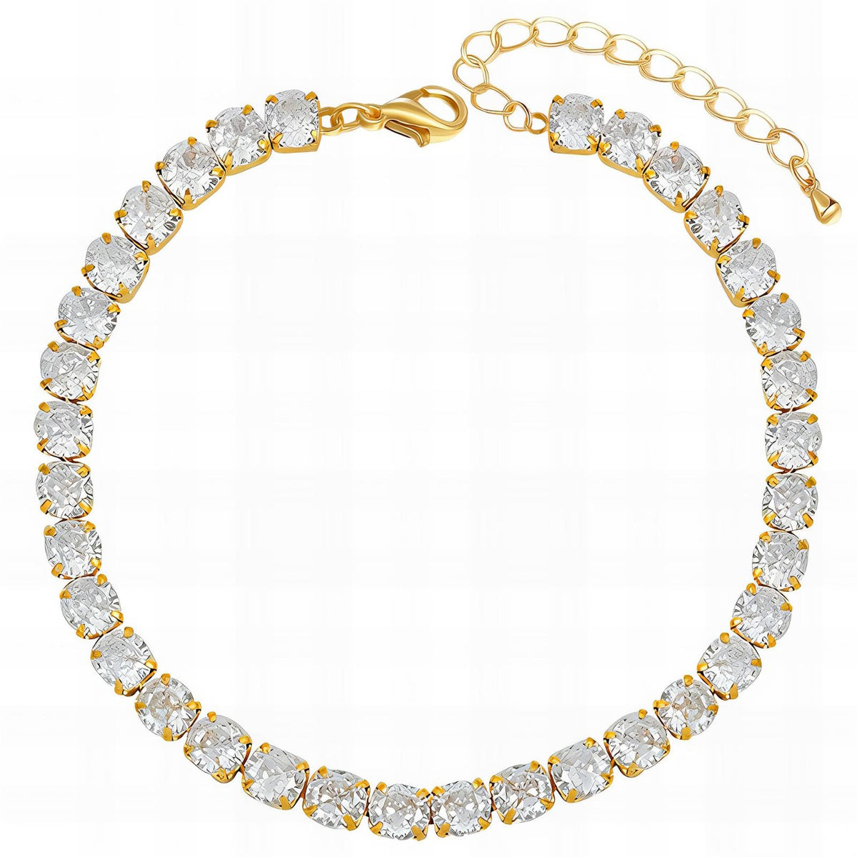 18K gold plated tennis bracelet zirconia stones gold adjustable UAE Jewelique