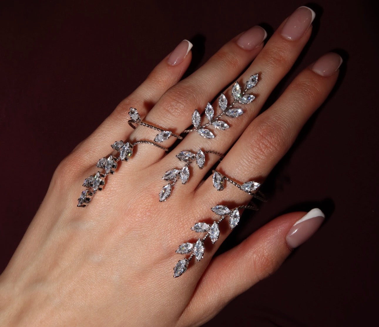 18K gold plated triple ring chain worn UAE Jewelique