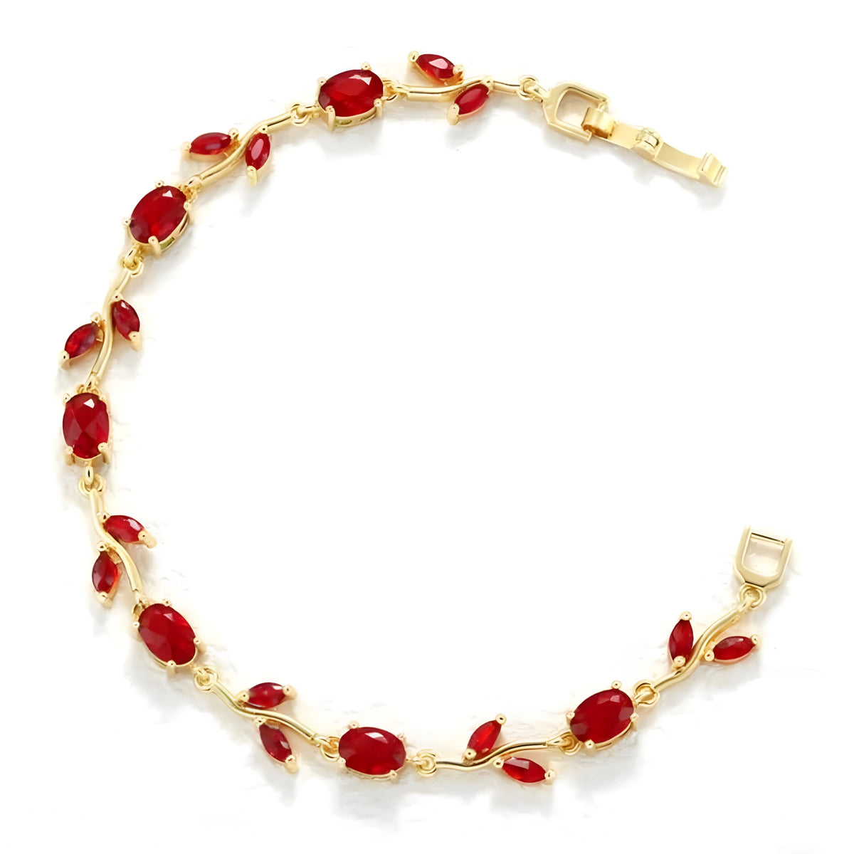 18K gold plated tulip bracelet worn wrist UAE Jewelique