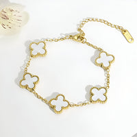18K gold plated VC bracelet white four leaf clover UAE Jewelique