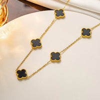 18K gold plated VC chain necklace black variant UAE