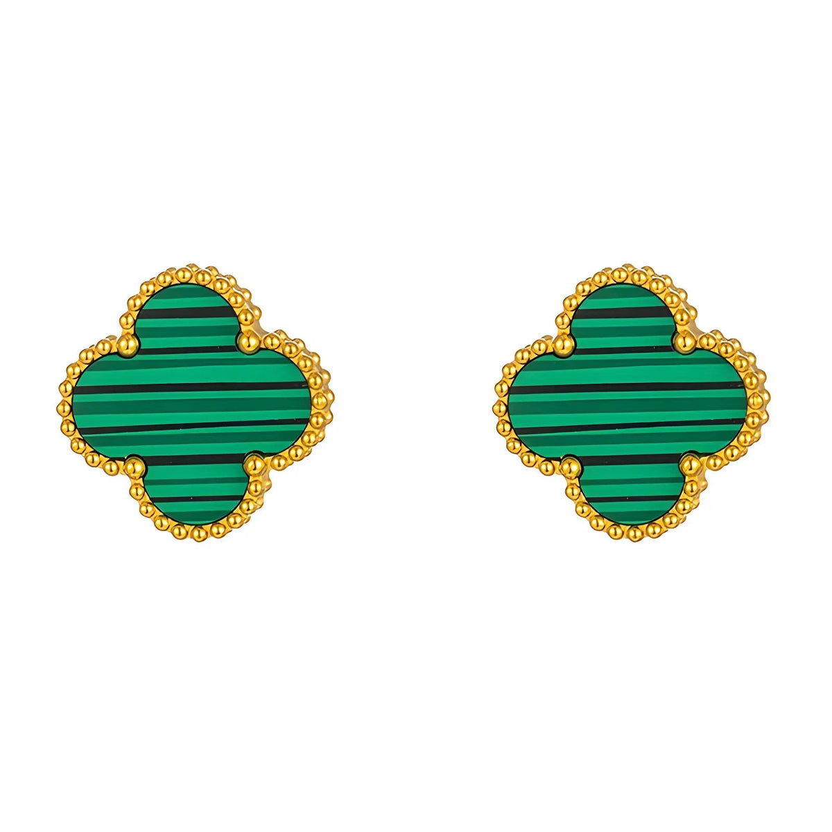 18K gold plated VC earrings black variant UAE jewelry