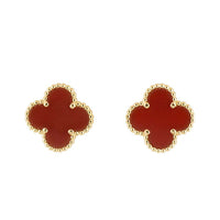 18K gold plated VC earrings green clover stainless steel UAE