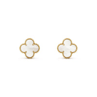 18K gold plated VC earrings white mother of pearl gold UAE Jewelique