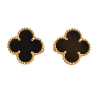 18K gold plated VC earrings worn model UAE Jewelique