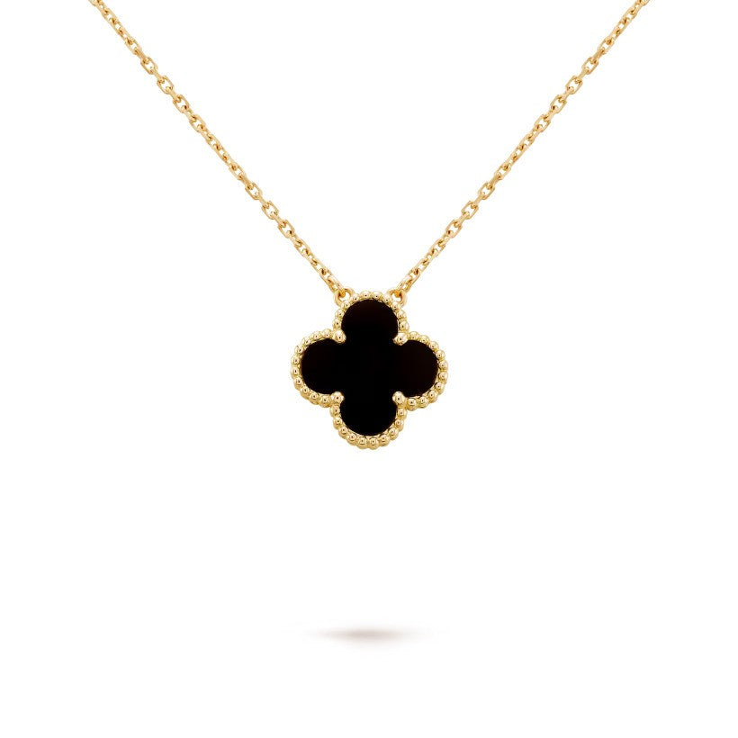 18K gold plated VC necklace green variant stainless steel UAE