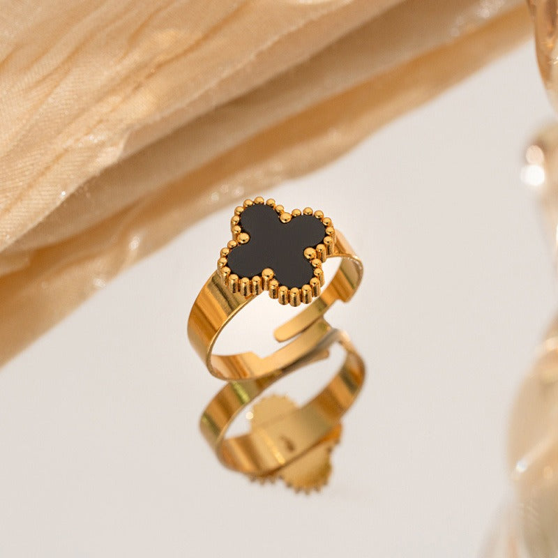 18K gold plated VC ring black variant UAE Jewelique