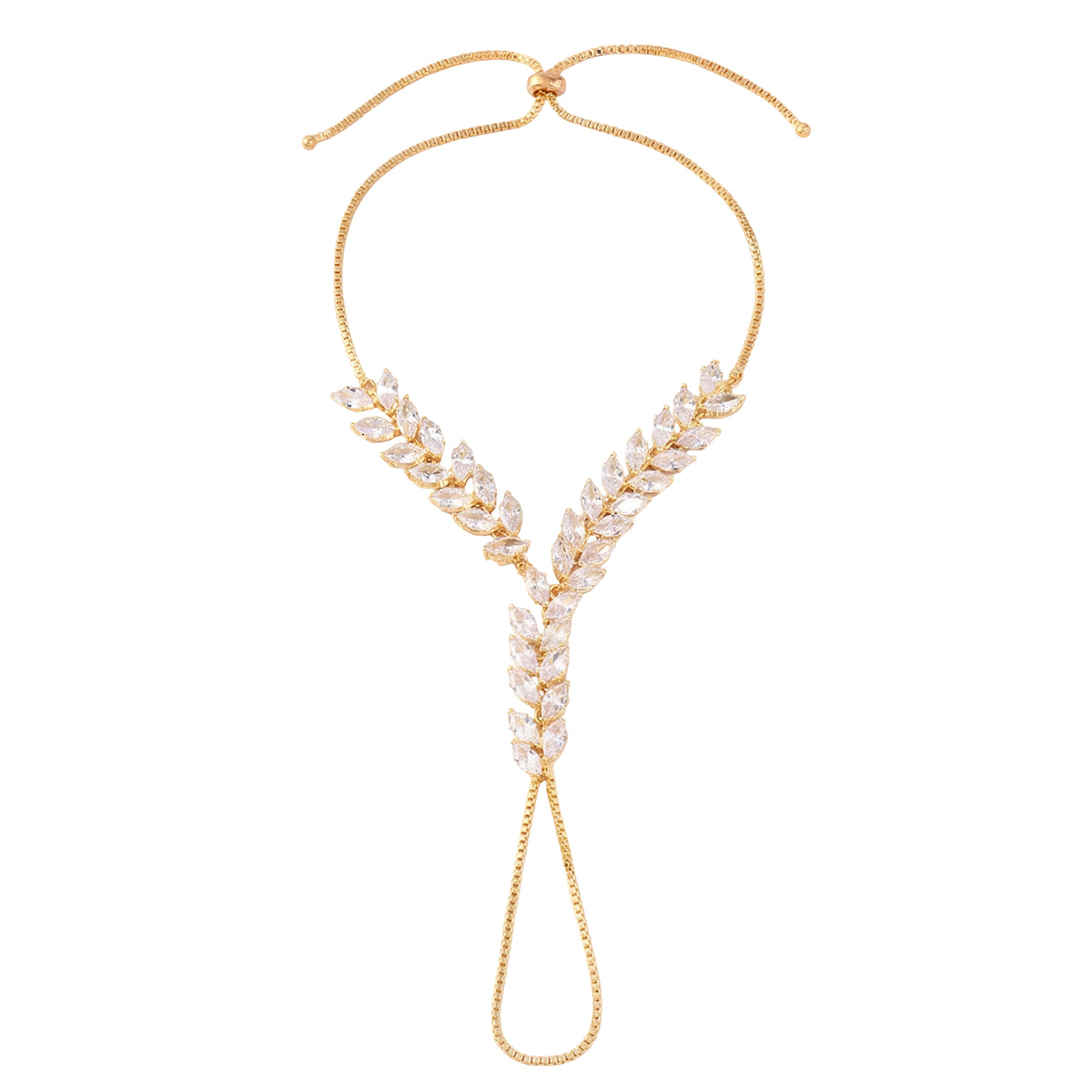18K gold plated Y thick hand chain worn wrist UAE Jewelique