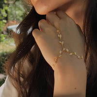 18K gold plated Y thin hand chain gold stainless steel UAE Jewelique
