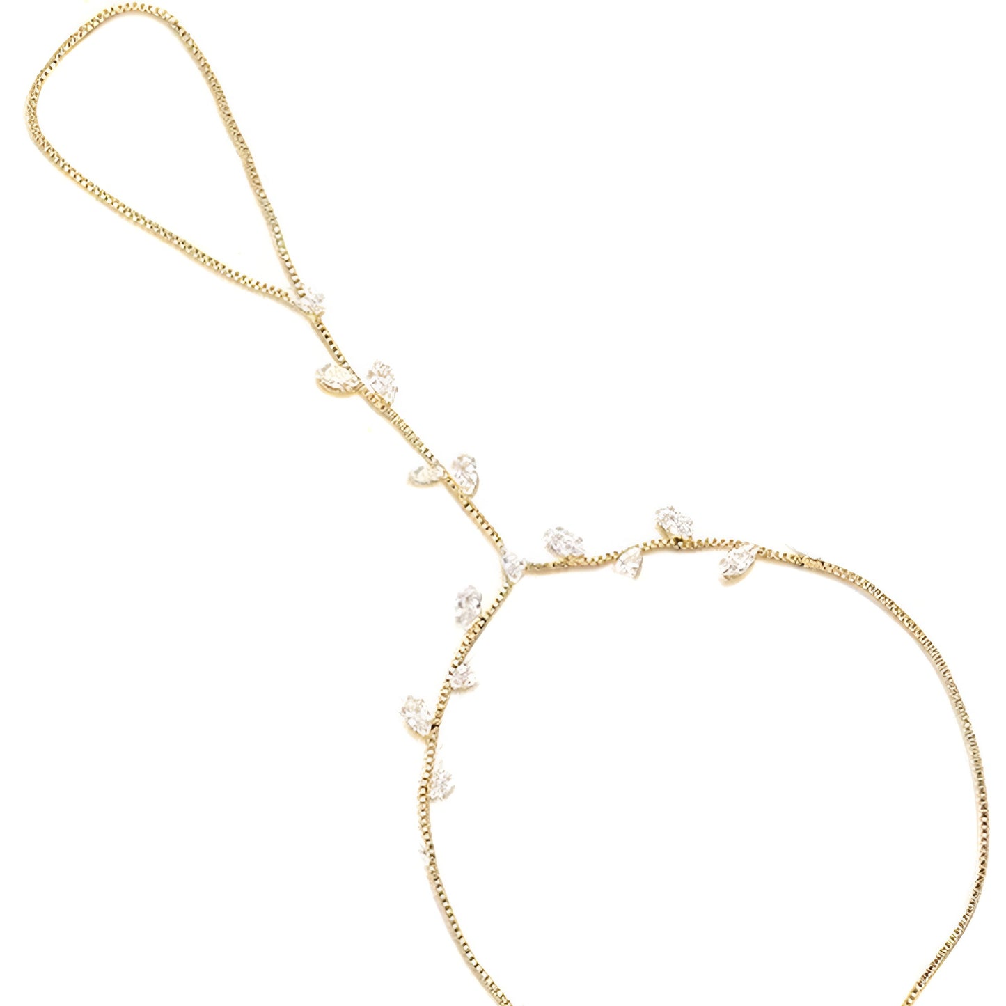 18K gold plated Y thin hand chain worn wrist UAE Jewelique