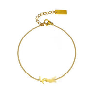 18K gold plated YSL bracelet gold adjustable stainless steel UAE Jewelique