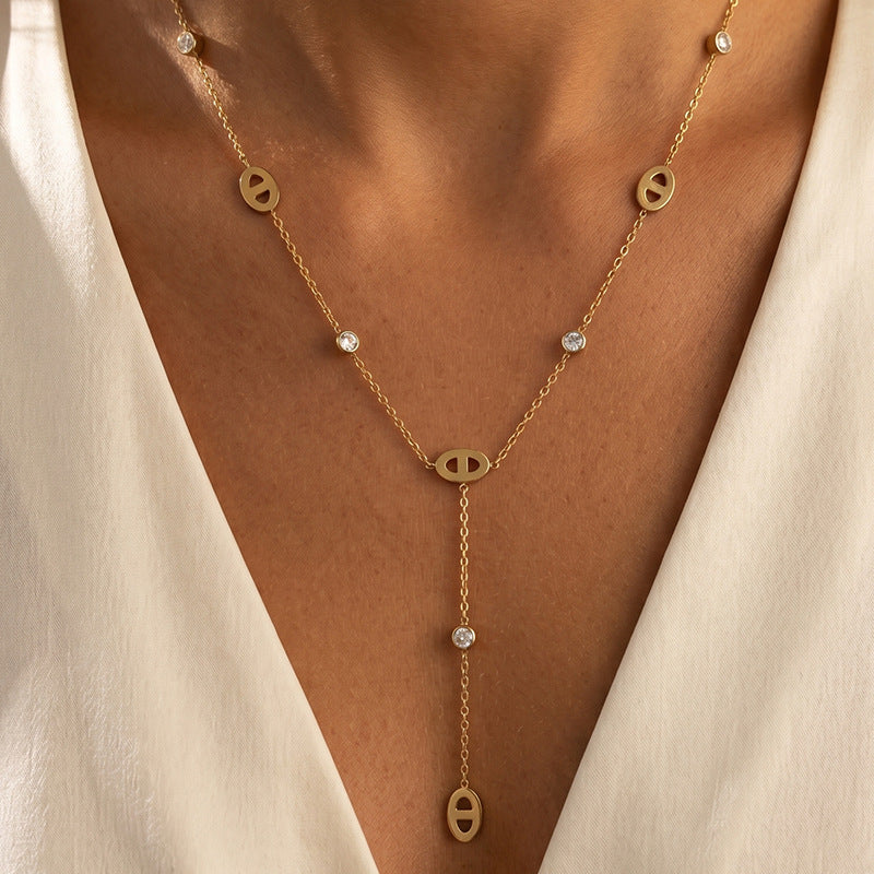 18K Gold Plated D Necklace