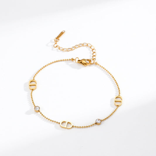 18K Gold Plated D Bracelet