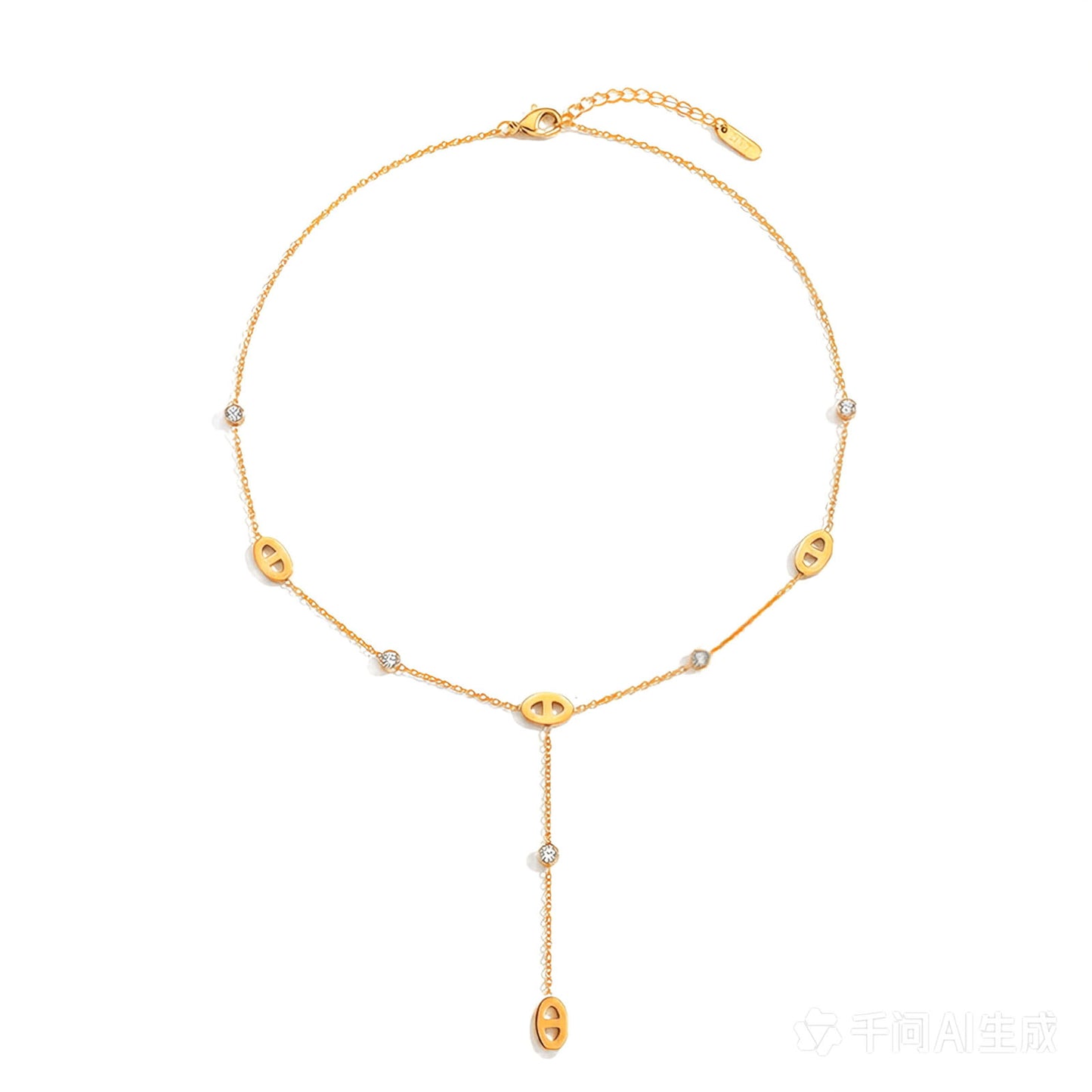 18K Gold Plated D Necklace
