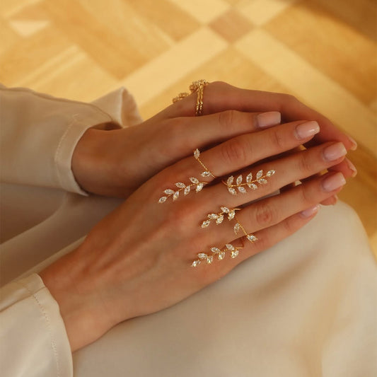 18K Gold Plated Triple Ring Chain