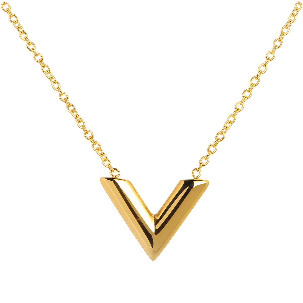 18K Gold Plated V Necklace