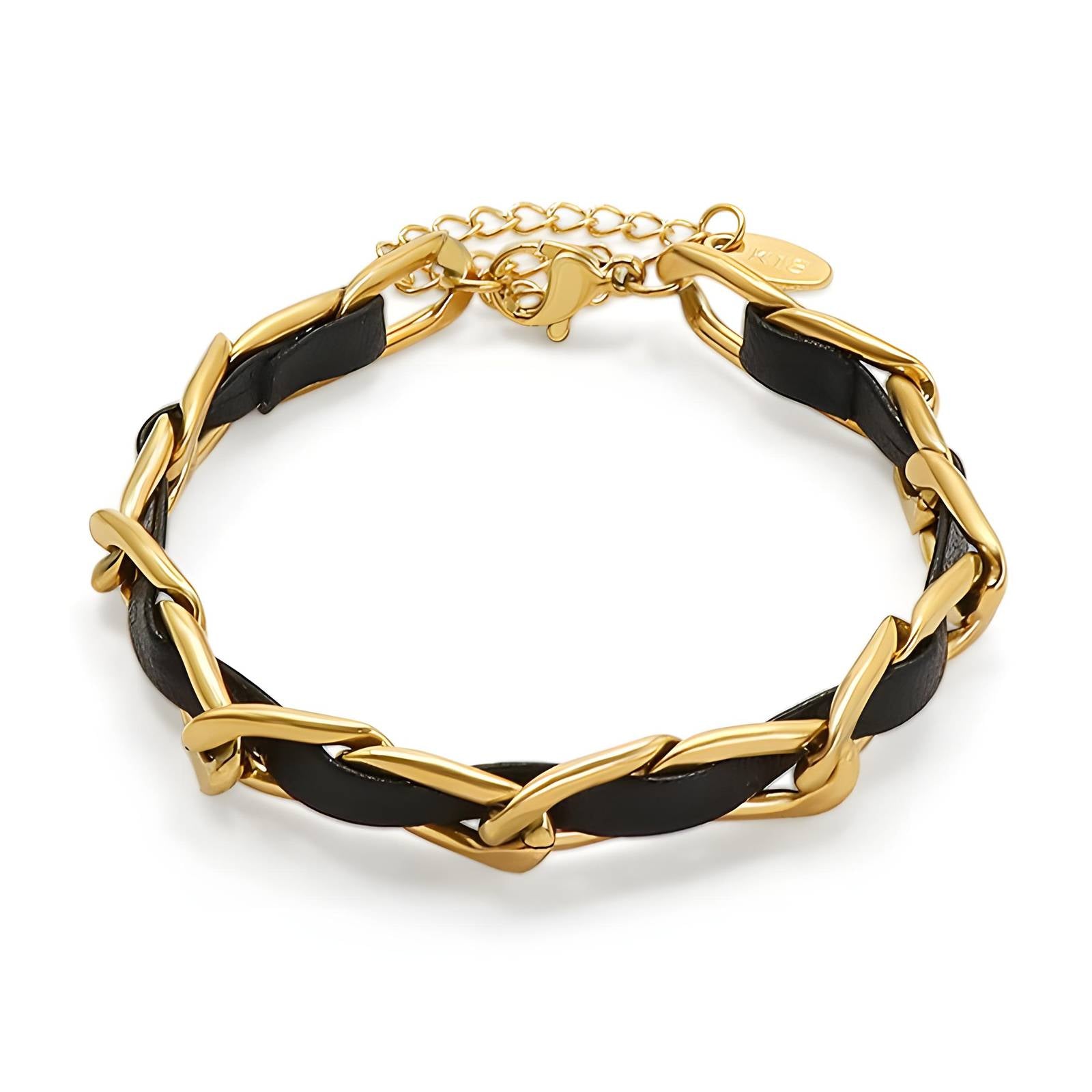 Gold Plated Necklace with a Black Belt