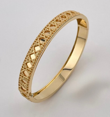 18K Gold Plated D Bangle