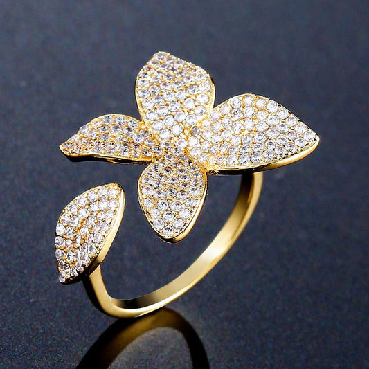 18K Gold Plated Flower Ring