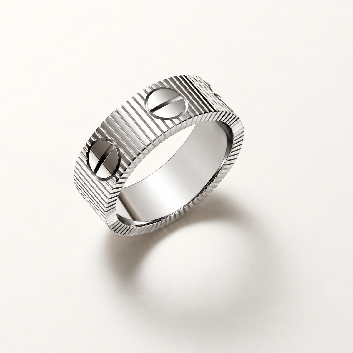 Silver Infinity Ring angled view