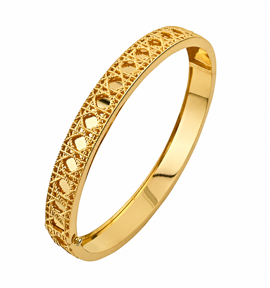 18K Gold Plated D Bangle | Jewelique UAE