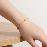 18K Gold Plated D Bracelet | Jewelique UAE